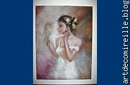 Pastel - fille au miroir