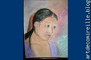 Pastel - femme de la tribu karen